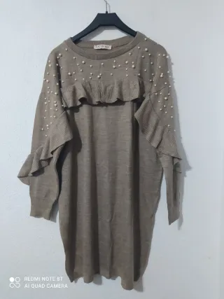 Vestido Hatun perlas y volantes talla única