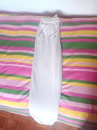 Pantalón chándal beige claro 36 Stradivarius