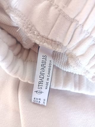 Pantalón chándal beige claro 36 Stradivarius