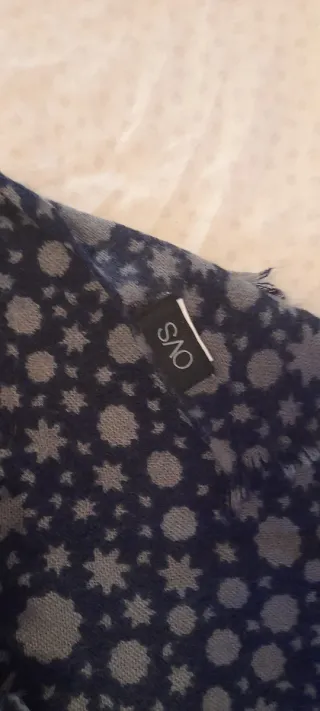 Sciarpa OVS fantasia stelle blu e grigio