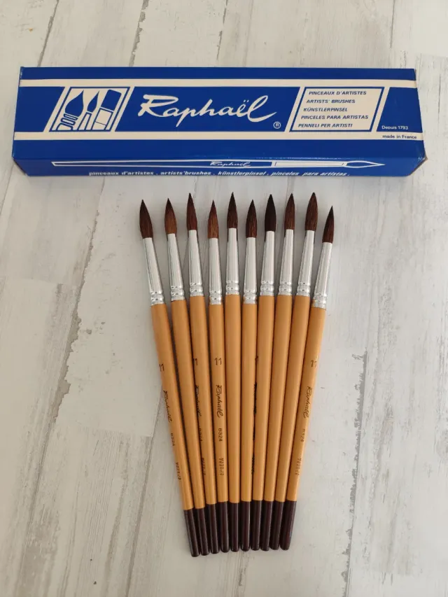 Caja 10 Pinceles Redondos Raphael N°11