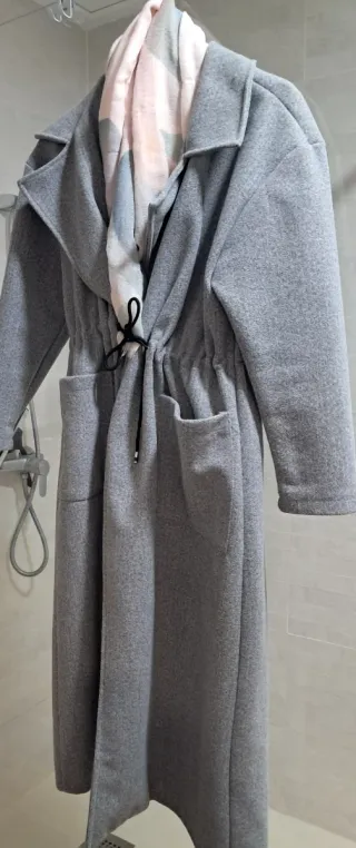 Abrigo largo paño gris