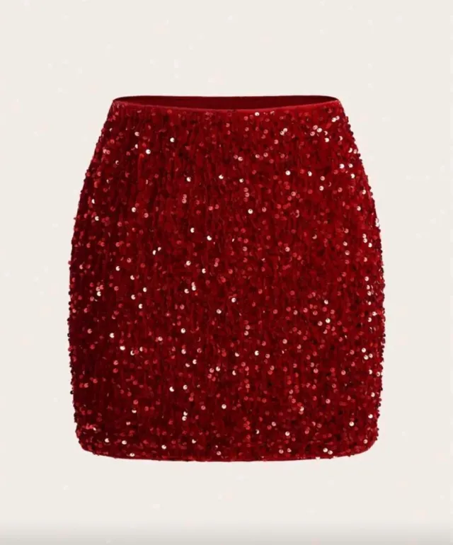 Gonna da festa a paillette rosse