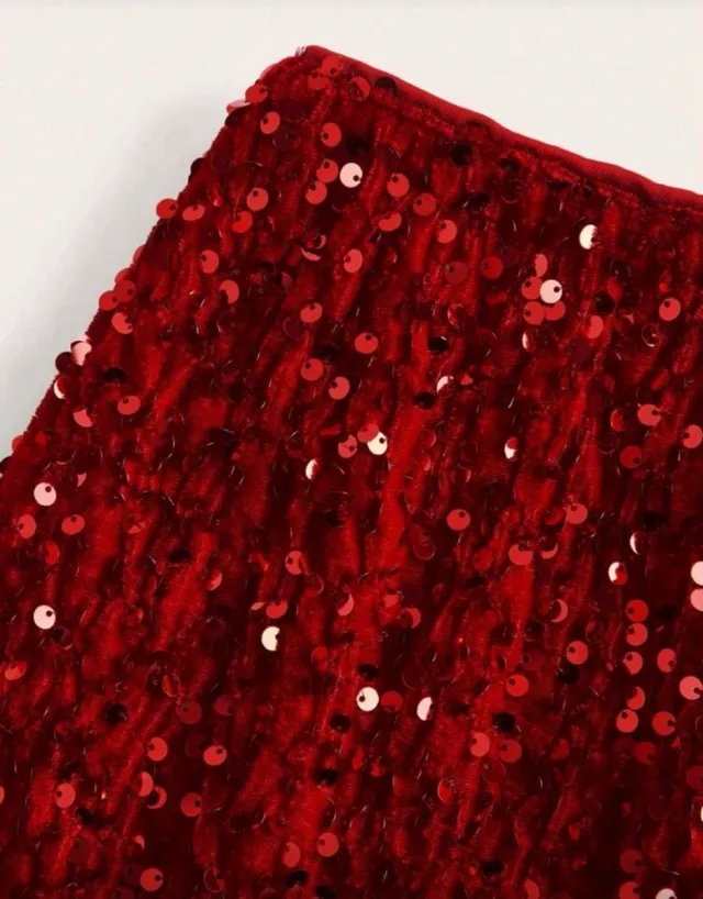 Gonna da festa a paillette rosse