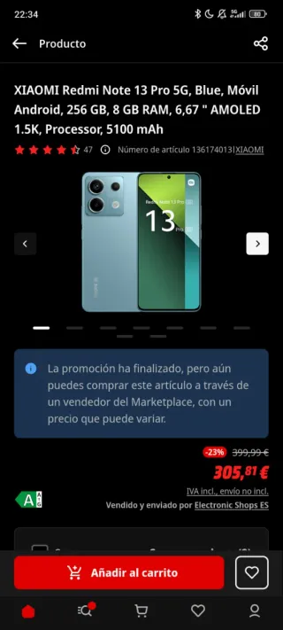 Xiaomi Redmi Note 13 Pro 5G Blu 256GB