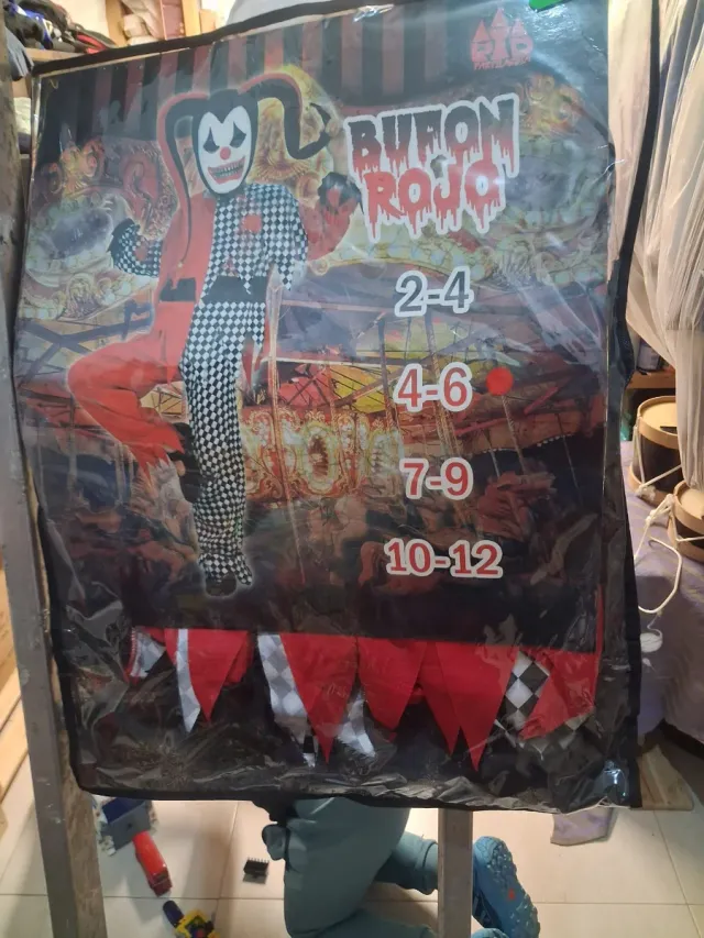 Disfraz bufón rojo talla 4 - 6 años