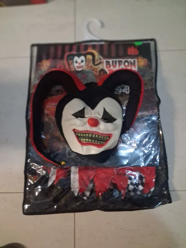 Disfraz bufón rojo talla 4 - 6 años