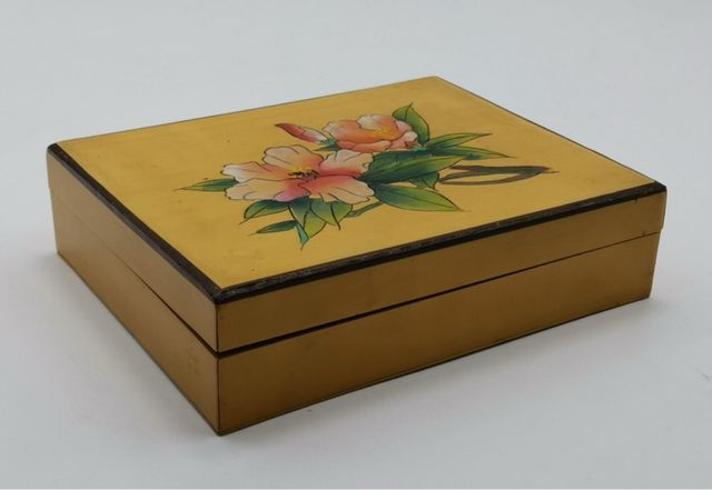 2 Cajas Joyero Madera Laminada Flores