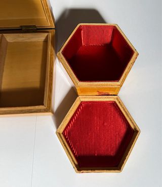 2 Cajas Joyero Madera Laminada Flores