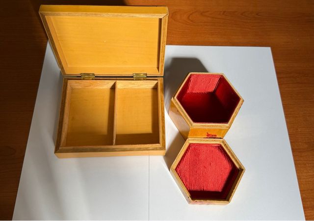 2 Cajas Joyero Madera Laminada Flores