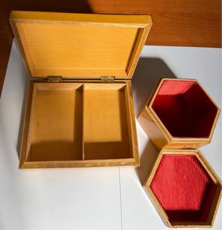 2 Cajas Joyero Madera Laminada Flores