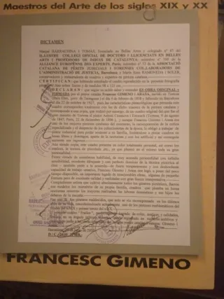 Francisco Gimeno Arasa. Certificado Barrachina.