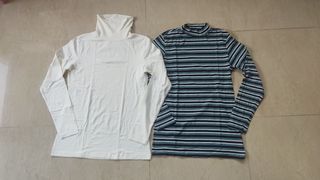 2 Camisetas Cuello Alto Mujer