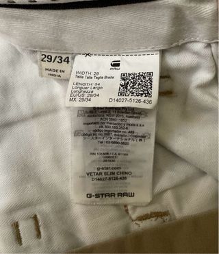 Pantalón chino hombre de G-Star Raw (W29/L34)