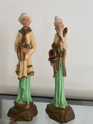Coppia di figure decorative cinesi