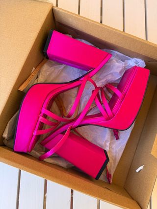 Tacones Zara Rosa Plataforma