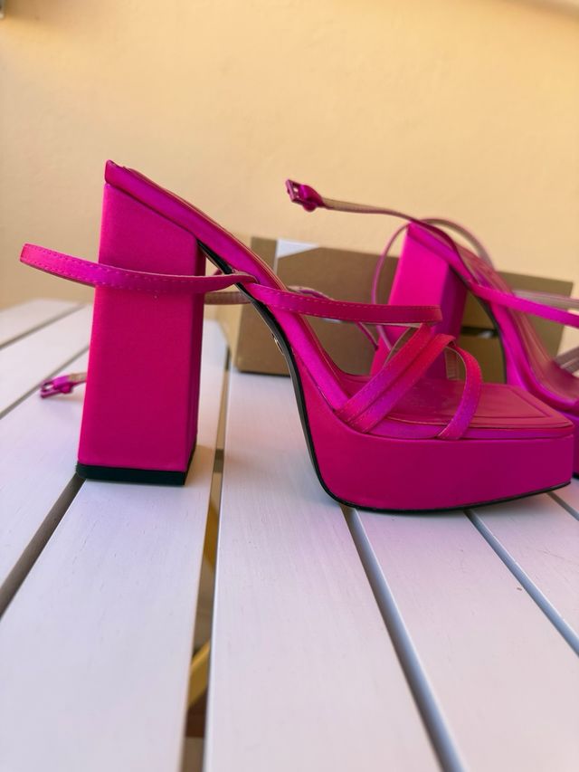 Tacones Zara Rosa Plataforma