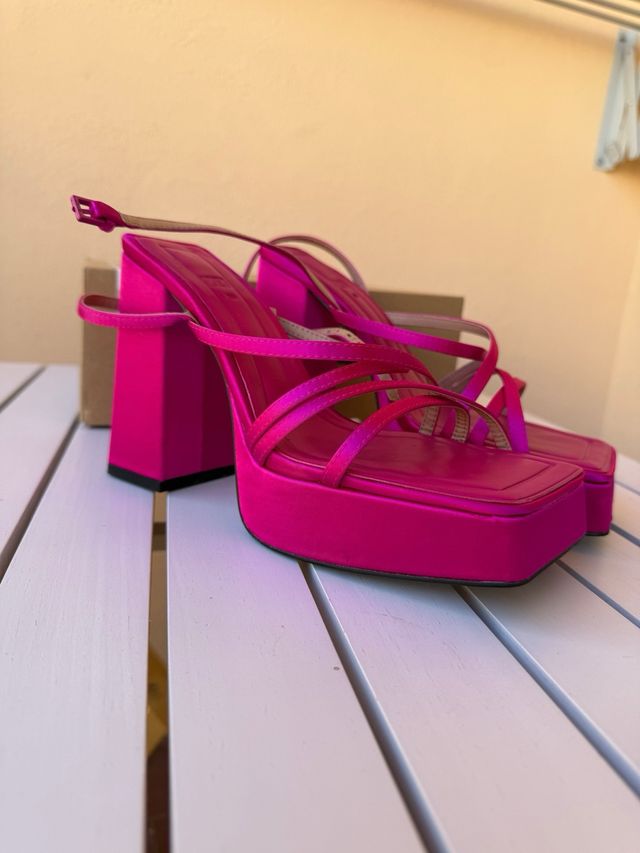 Tacones Zara Rosa Plataforma