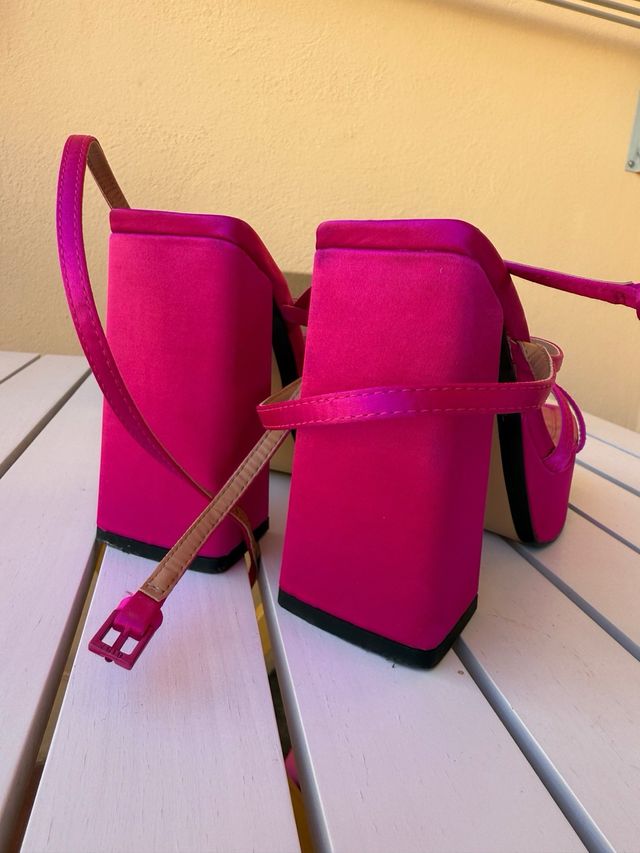 Tacones Zara Rosa Plataforma