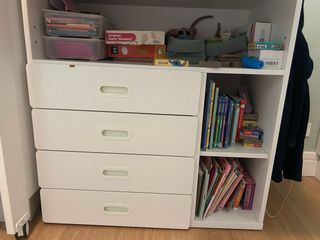 Trocador, branco branco/com 4 gavetas, 90x79x100 c