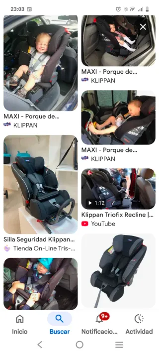 Silla coche Klippan Triofix contramarcha 9-36kg