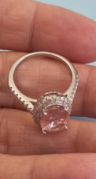 Anillo Plata 925 Rosa Cubic Zirconia