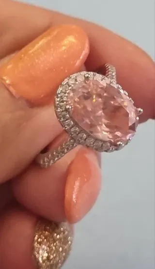 Anillo Plata 925 Rosa Cubic Zirconia