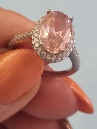 Anillo Plata 925 Rosa Cubic Zirconia