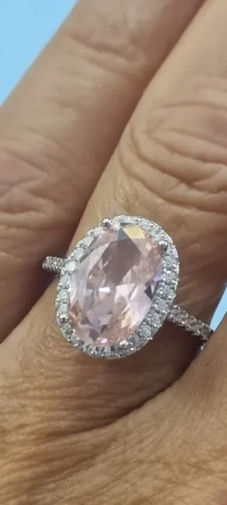 Anillo Plata 925 Rosa Cubic Zirconia