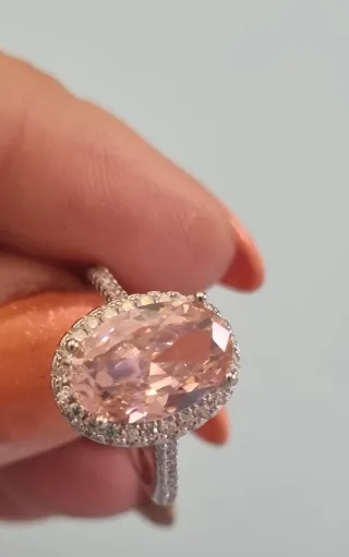 Anillo Plata 925 Rosa Cubic Zirconia