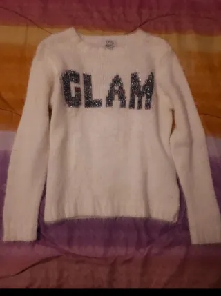 Maglioncino bambina GLAM bianco