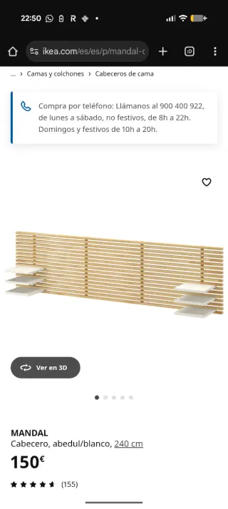 Cabecero de Cama Ikea MANDAL