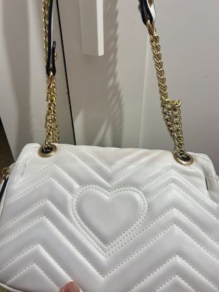 Bolso Chanel Blanco Chevron Dorado