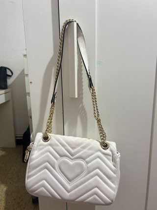Bolso Chanel Blanco Chevron Dorado