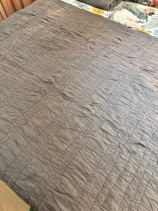 Edredón de algodón gris