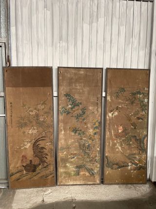 Cuadro oriental antiguo pintado