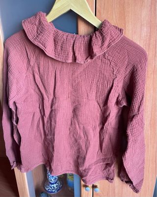 Blusa TEX con cuello volante talla 13-14