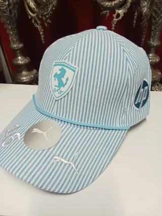 Gorra Puma Ferrari Rayas Azul y Blanco talla única