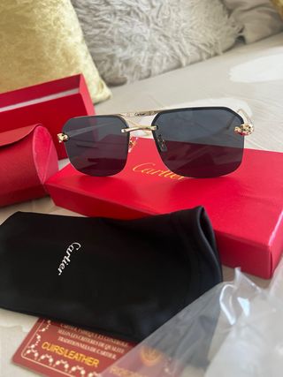 Gafas de Sol Cartier Hombre Dorado Negro