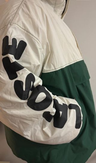 Cazadora Anorak Lacoste Blanca y Verde