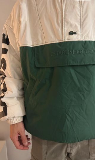 Cazadora Anorak Lacoste Blanca y Verde