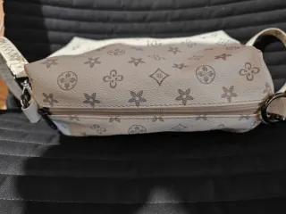 Borsa a tracolla monogramma bianco/grigio