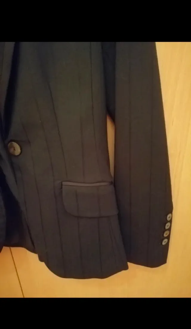 Americana H&M Negra Rayas