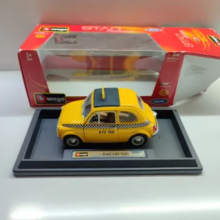 Coche a escala Burago Fiat 500 Taxi 1/24