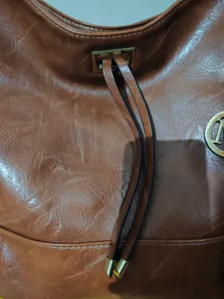 Borsa Hobo Similpelle Marrone