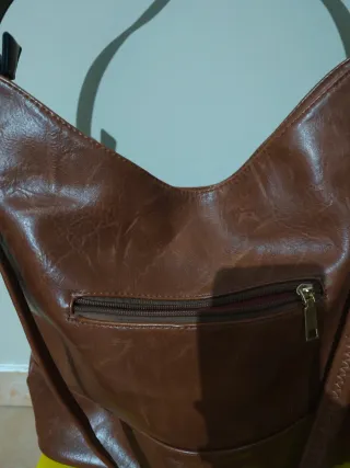 Borsa Hobo Similpelle Marrone