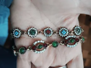 2 Pulsera estilo vintage con piedras