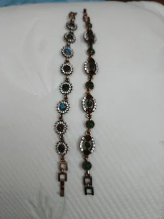 2 Pulsera estilo vintage con piedras