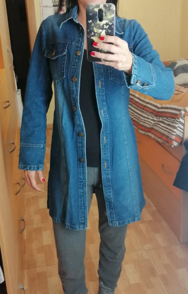 Abrigo Vaquero Largo Azul