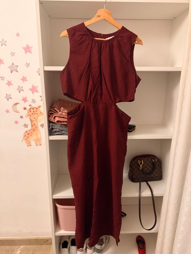 Vestido Mango Rojo Cortado